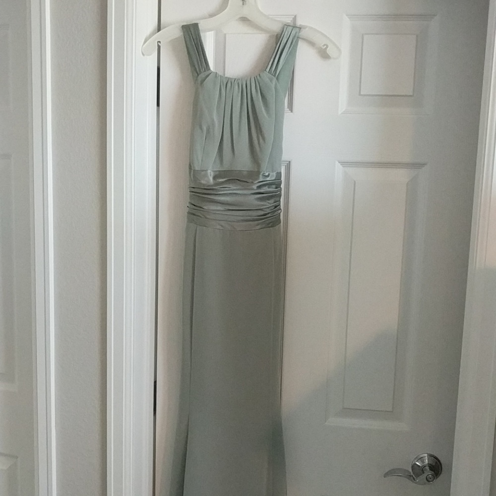Sage green floor length dress